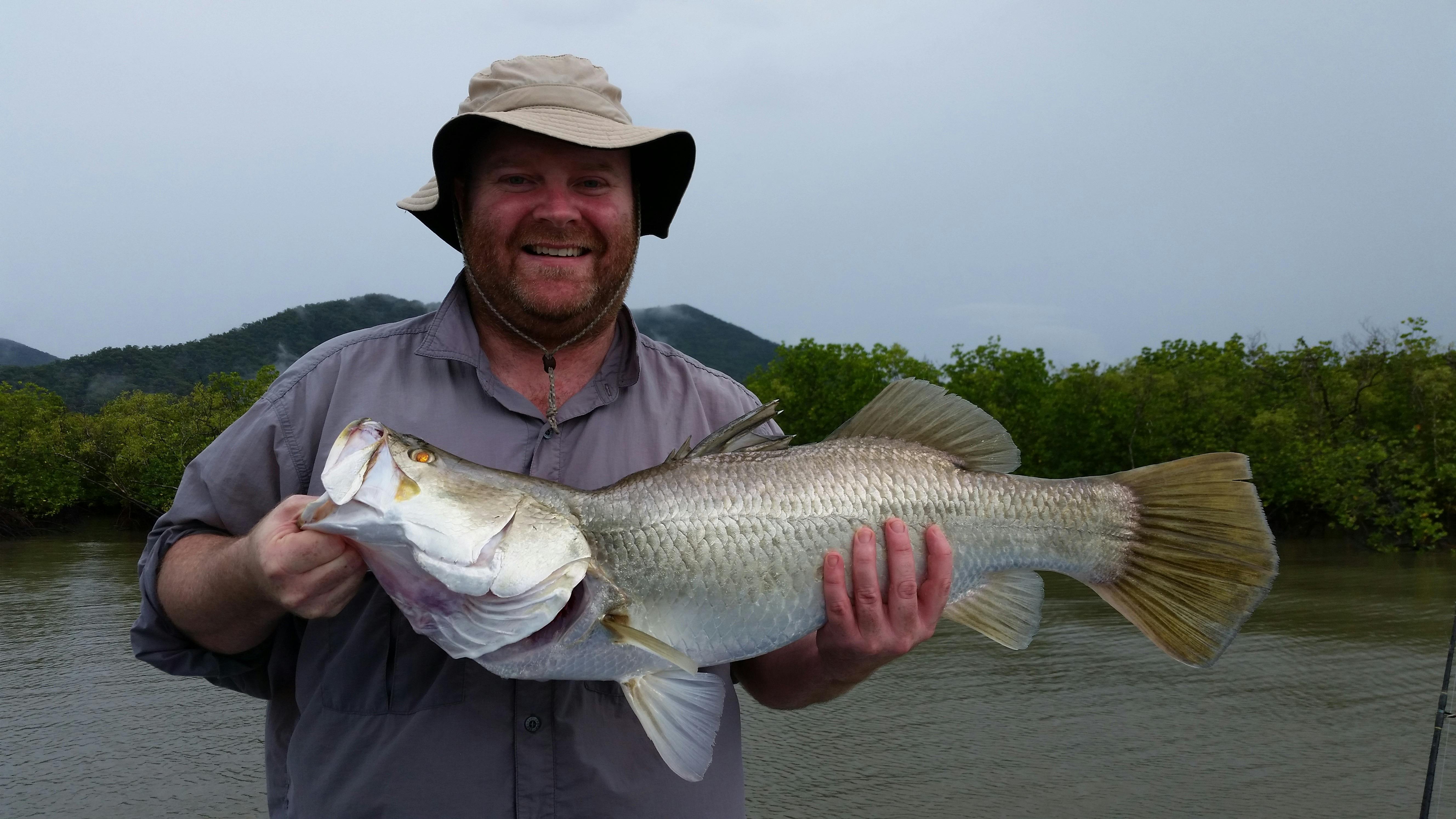 Live bait fishing at Mulgrave River