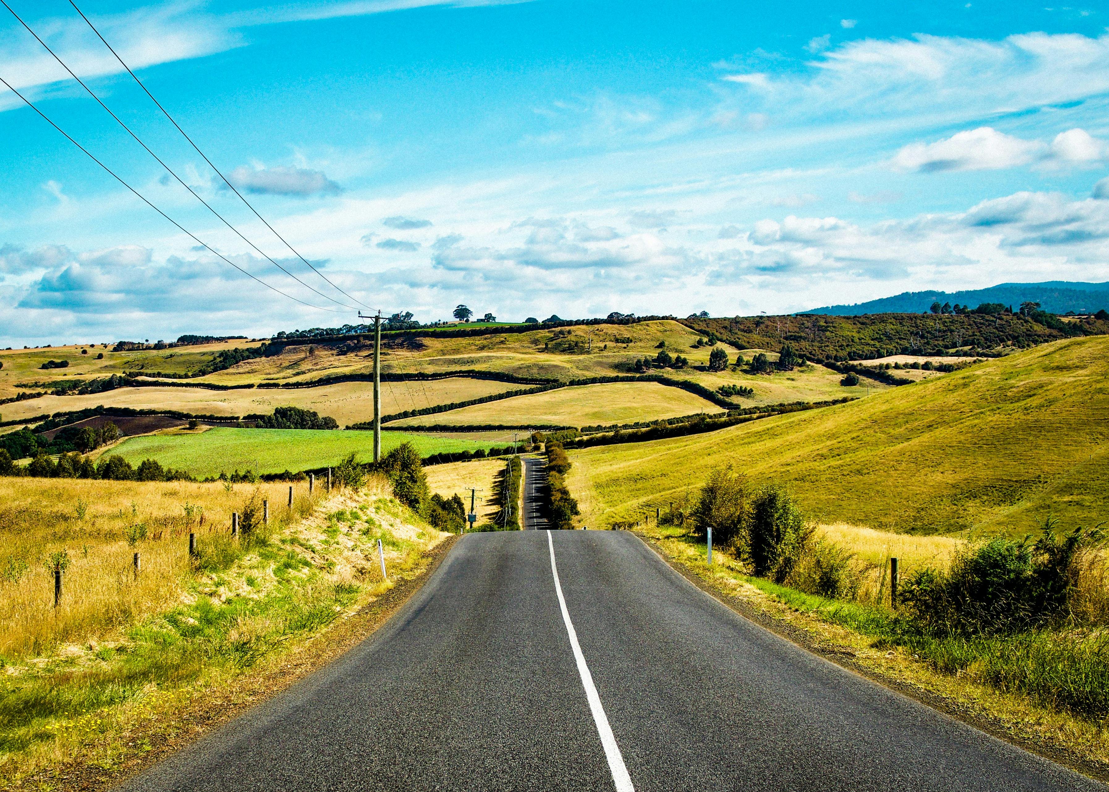 The open road just outside of Evandale