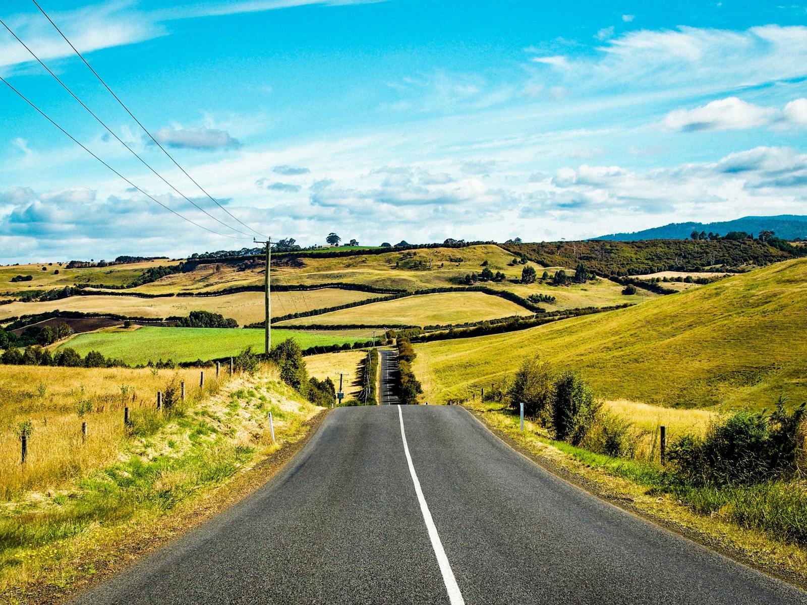 The open road just outside of Evandale