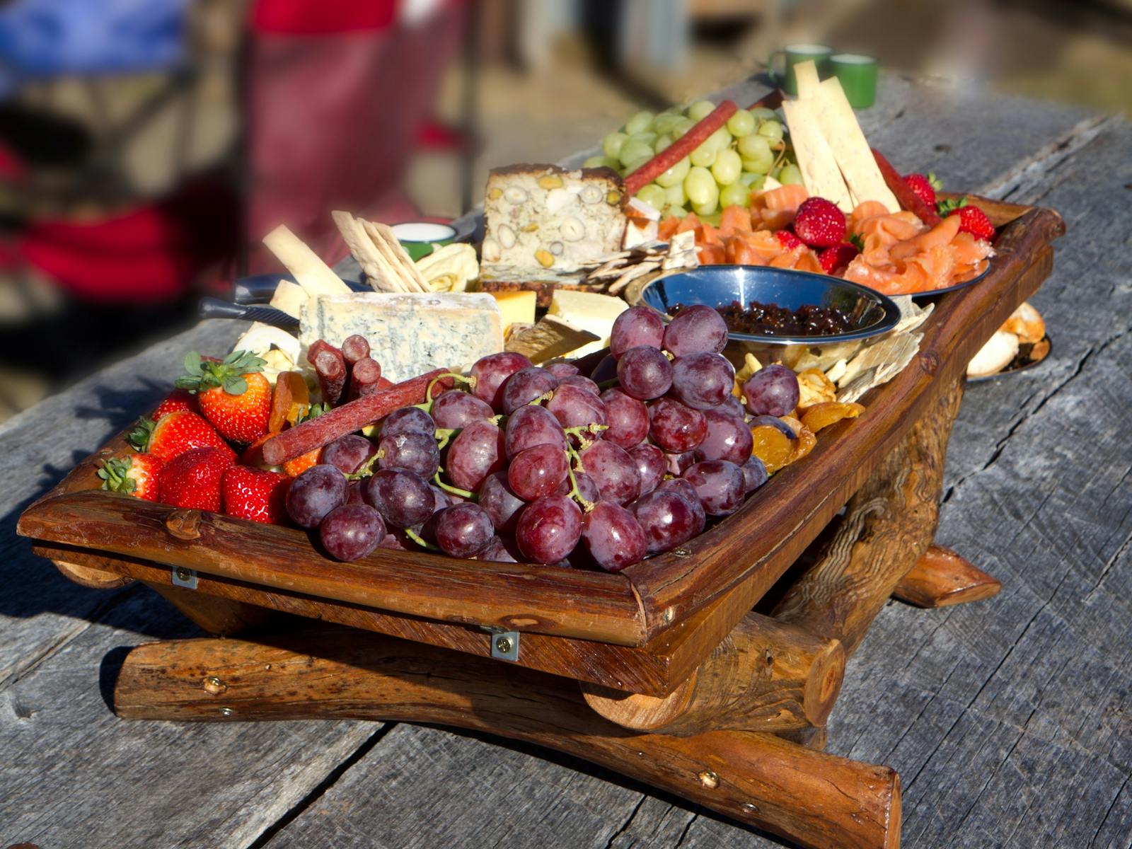 Cheese platter with fruits