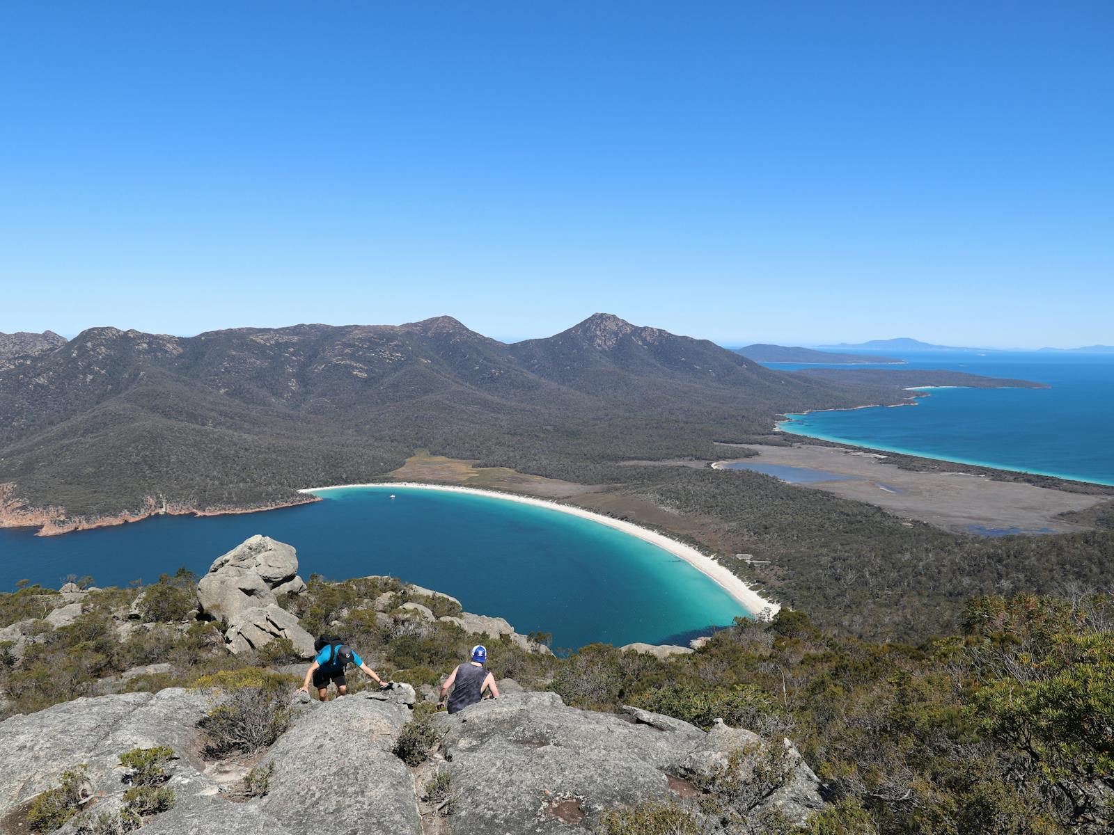 Wineglass Bay from top of Mt Amos