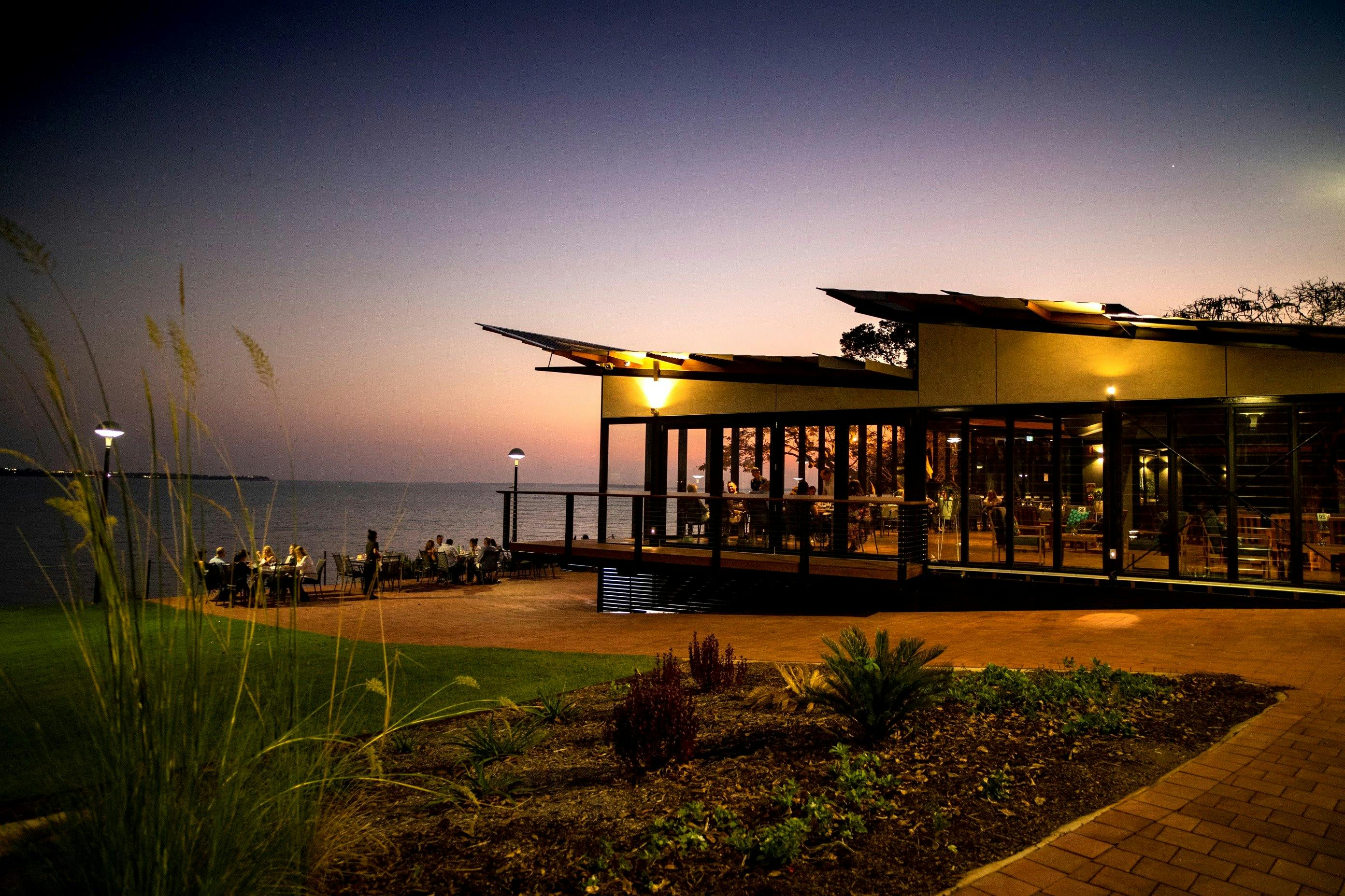 PeeWees - top paving view overlooking building and waterfront