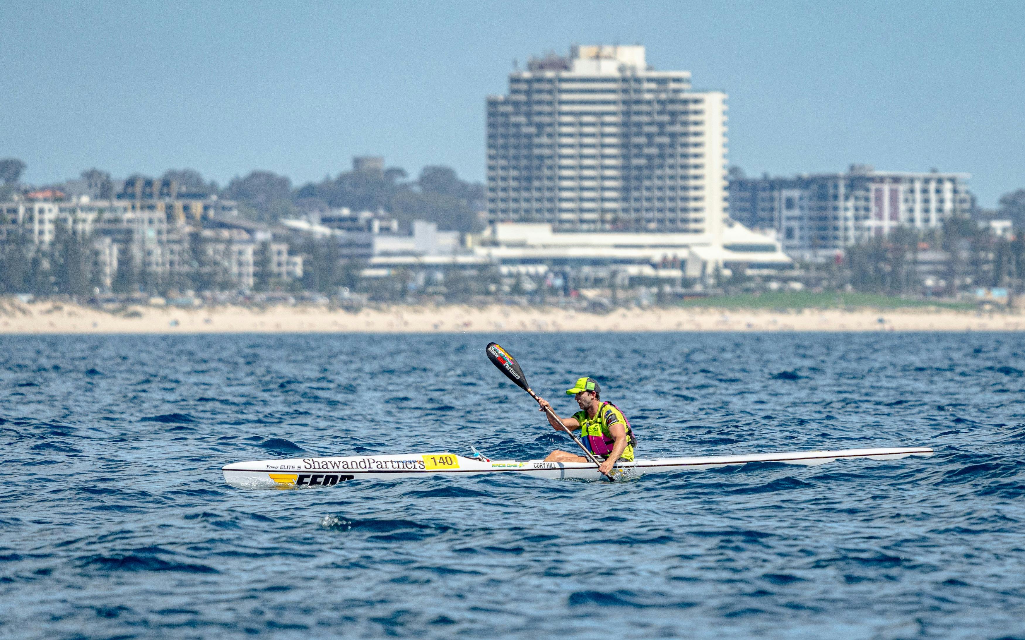 Paddler passing Scarborough
