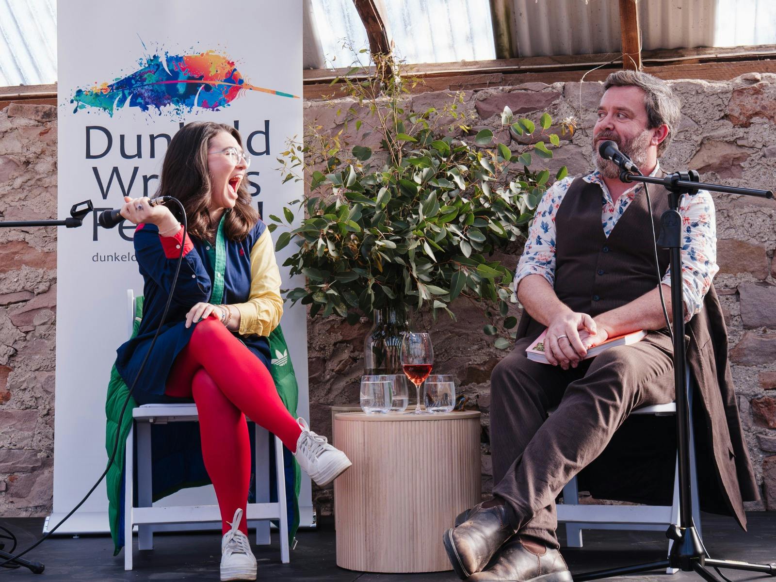 Alice Zaslavsky and Michael Williams in conversation at Dunkeld Writers Festival