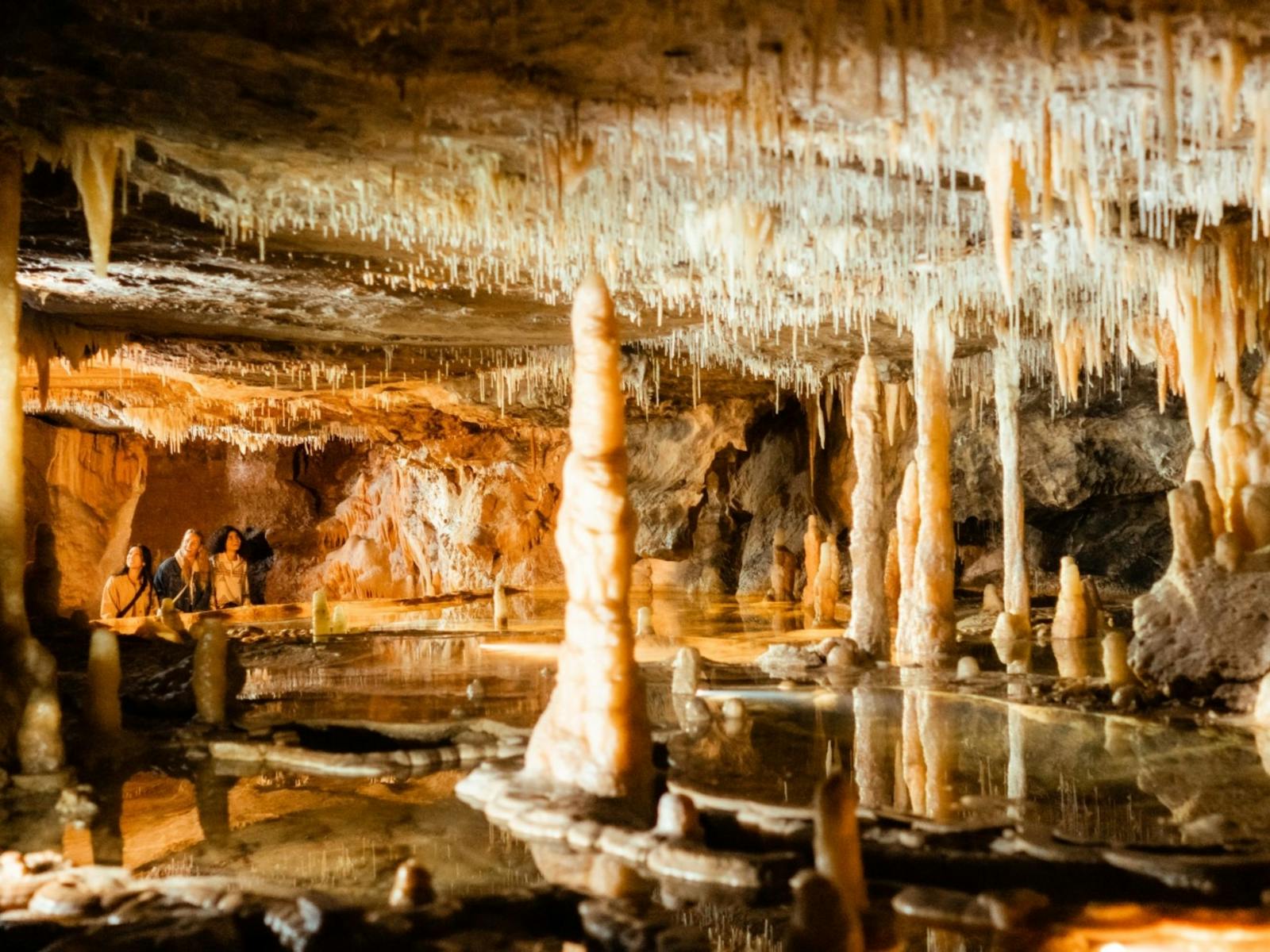 Magnificent stalactite and stalagmite forms, pillars and rim pools