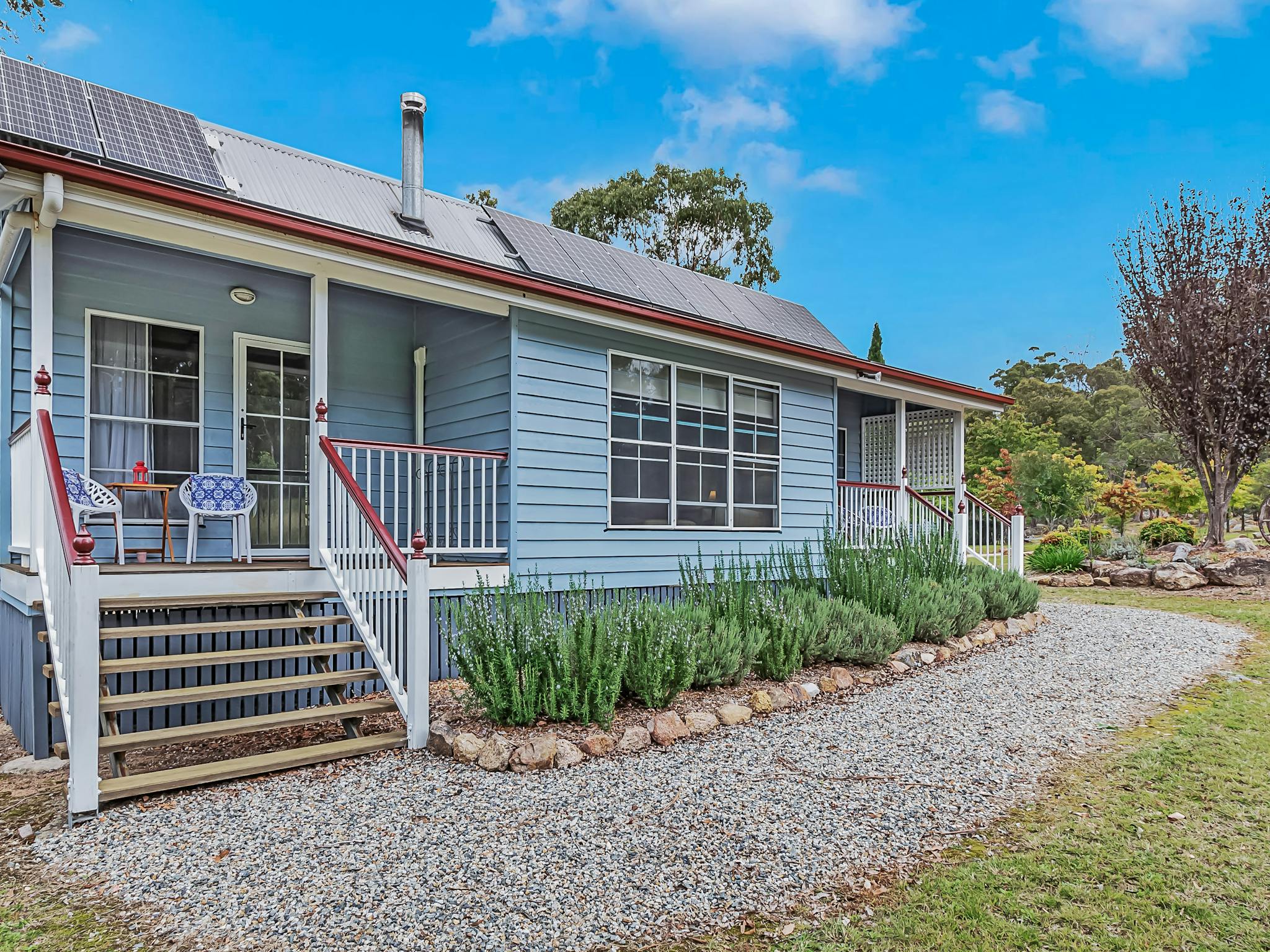 Coolibah Cottage external showing 2 private verandahs overlooking the garden Coolibah Cottage external showing 2 private verandahs overlooking the garden