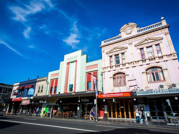 Shopfronts along King Street, Newtown