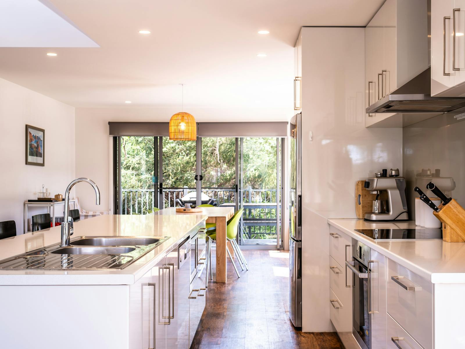 Expansive fully equipped kitchen and dining