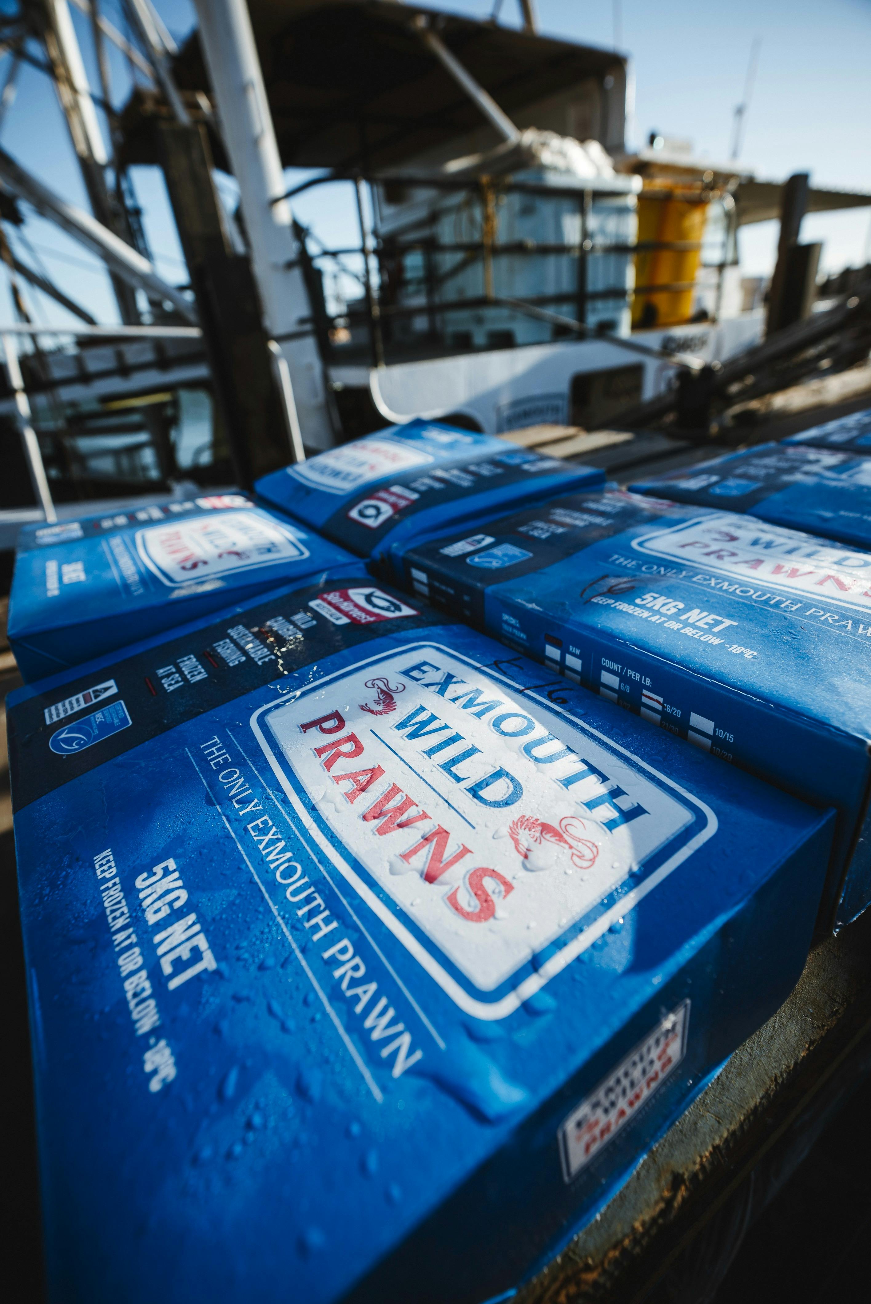 A box of Exmouth Wild Prawns