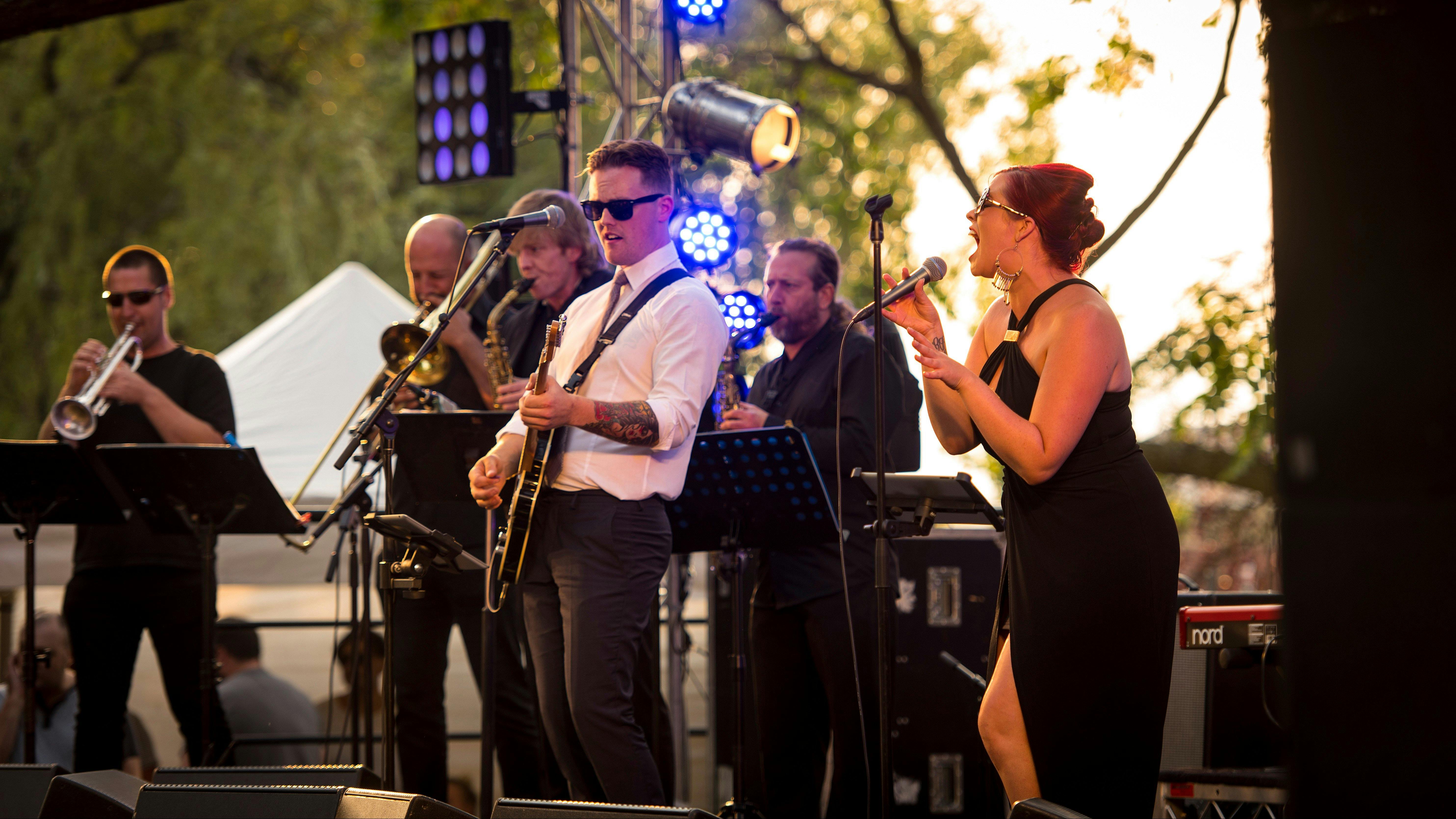 Band playing on stage