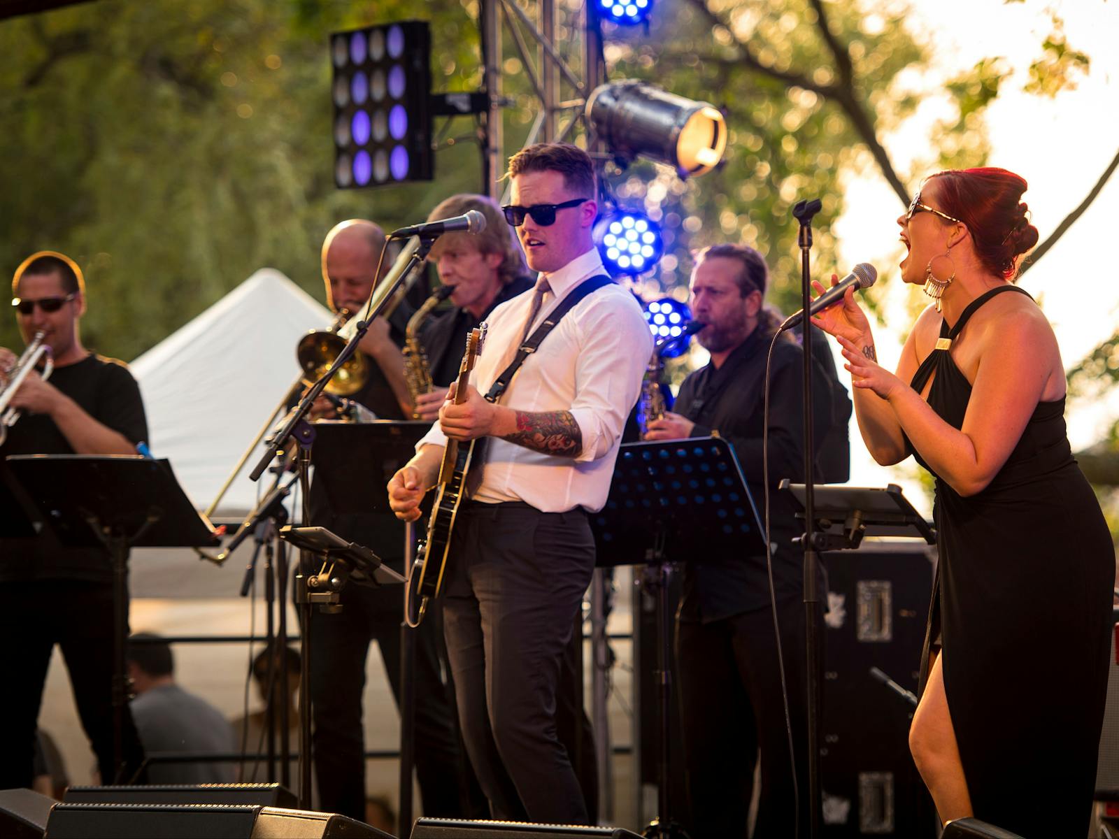 Band playing on stage