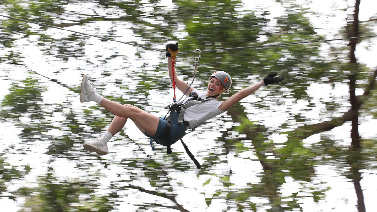 Girl on zipline