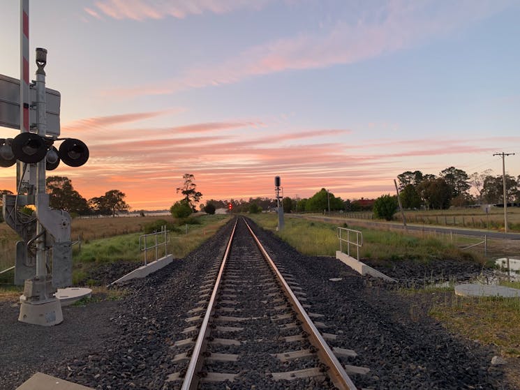Railway line at Spring Hill during sunrise