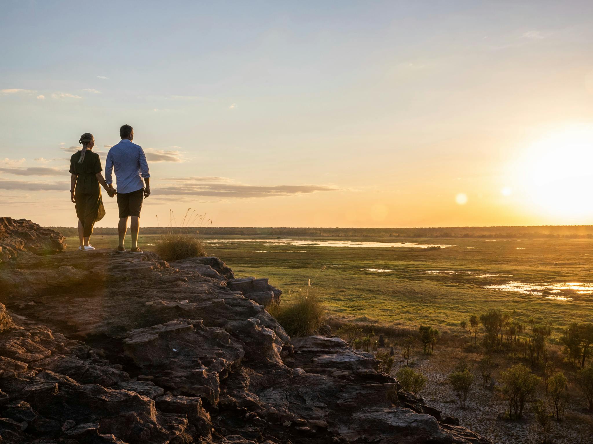 Couple at the Nadab Lookout at Ubirr