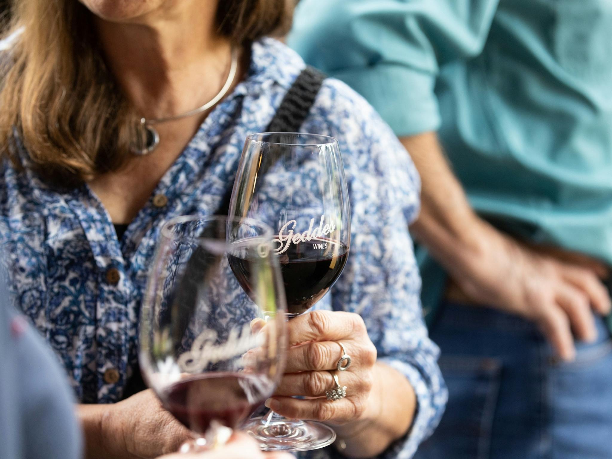 Guests with Glasses in Cellar Door