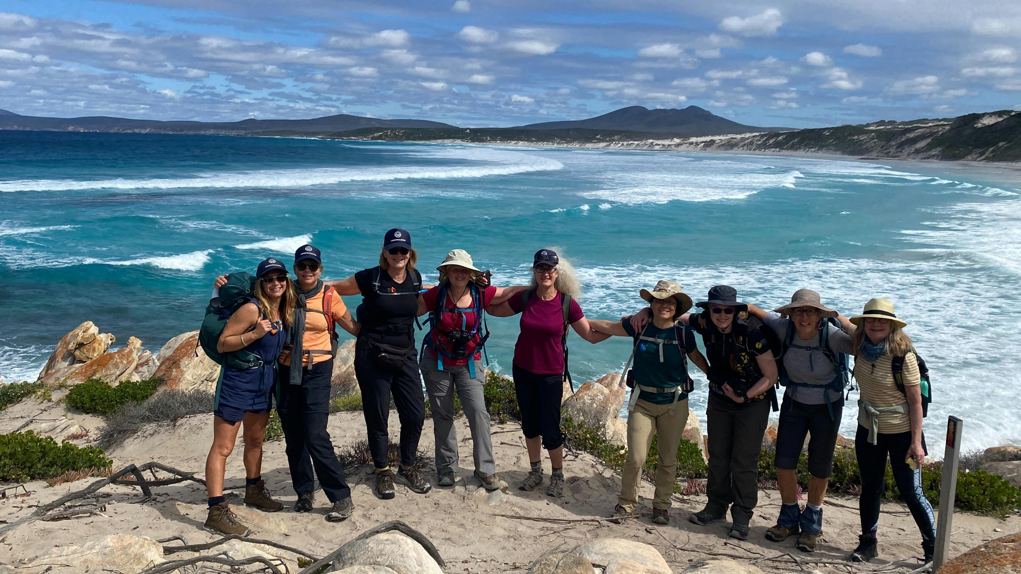 group photo with Southern Ocean and Beach in background
