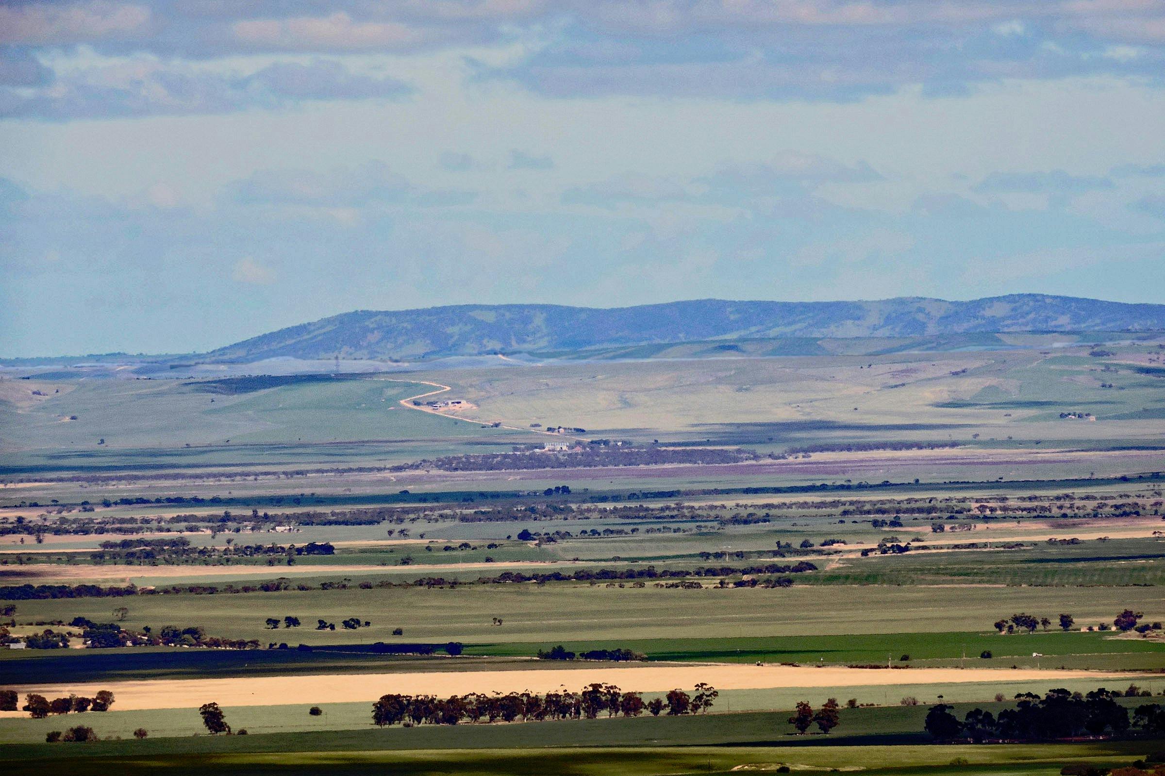 In the Spring Gully Conservation Park Cascades, vews west extend for many Kilometers