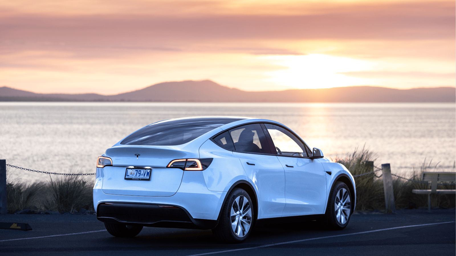 Enjoy a sunrise in your electric vehicle at Swansea, Tasmania.
