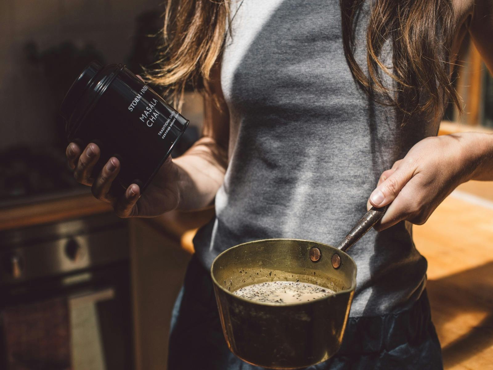 Chai Masala Tea on stove top