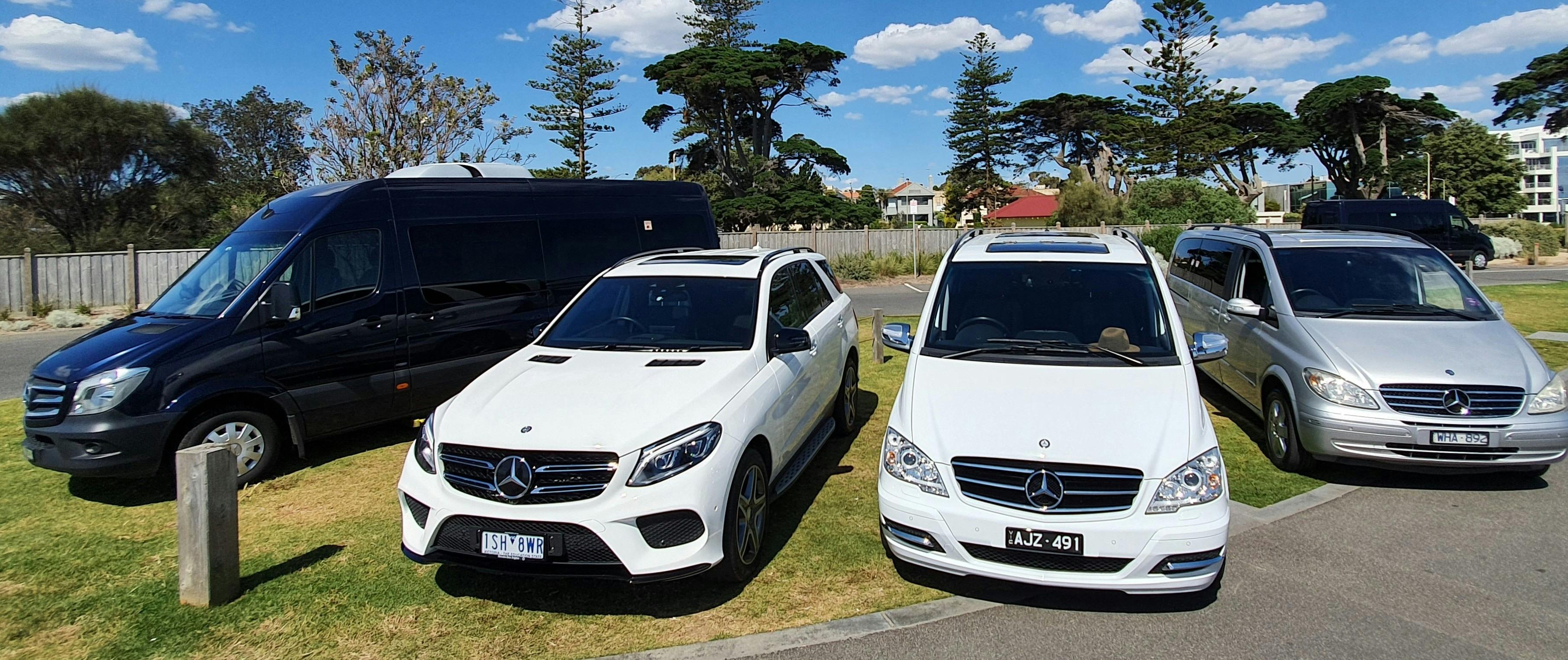 Picture of fleet of Mercedes Benz vehicles