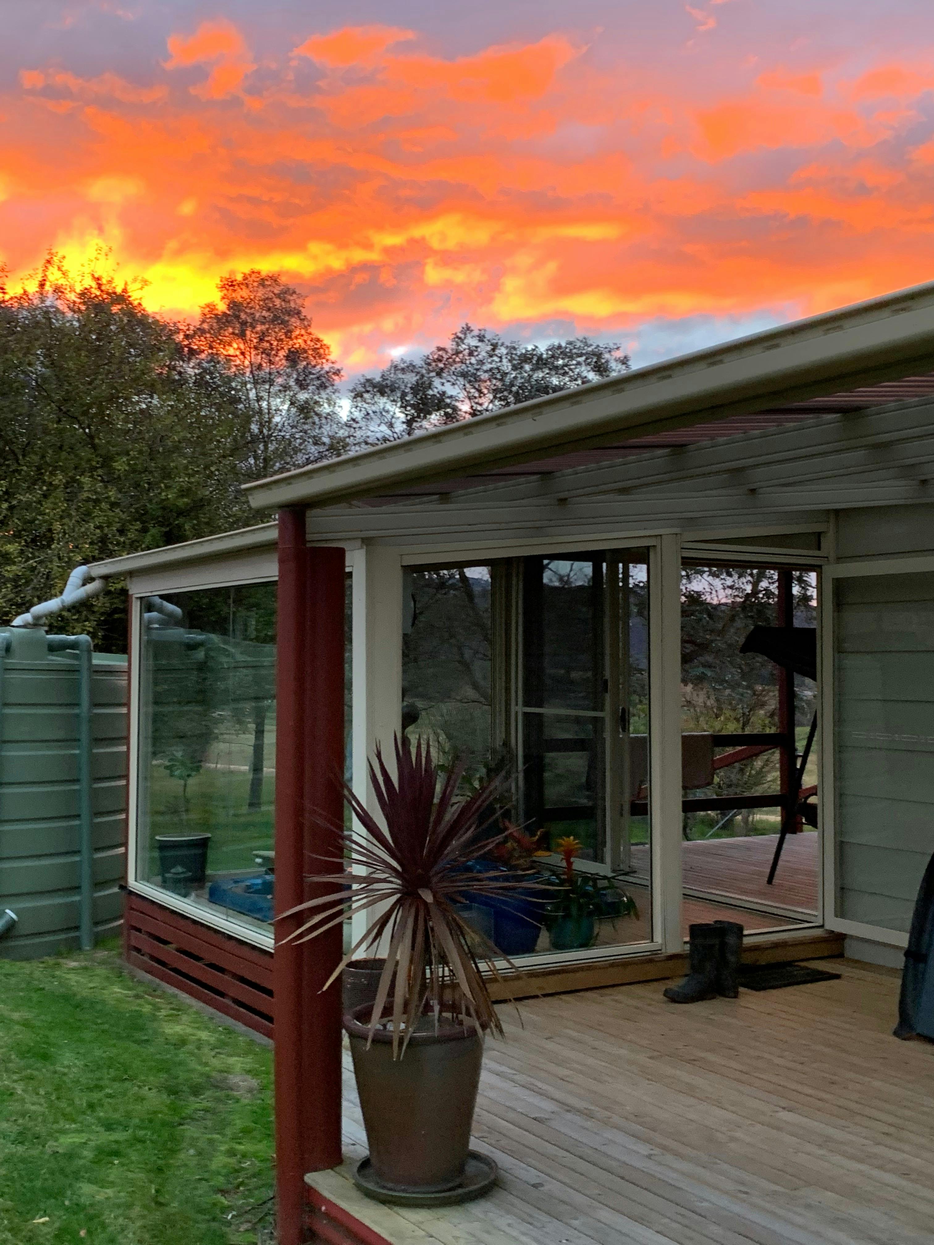 Glass enclosed spa at spa cottage