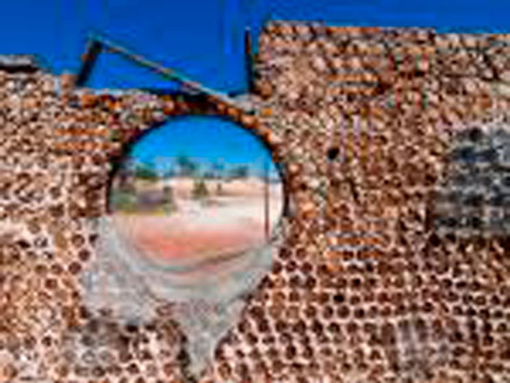 Round Window looking through Beer Can House