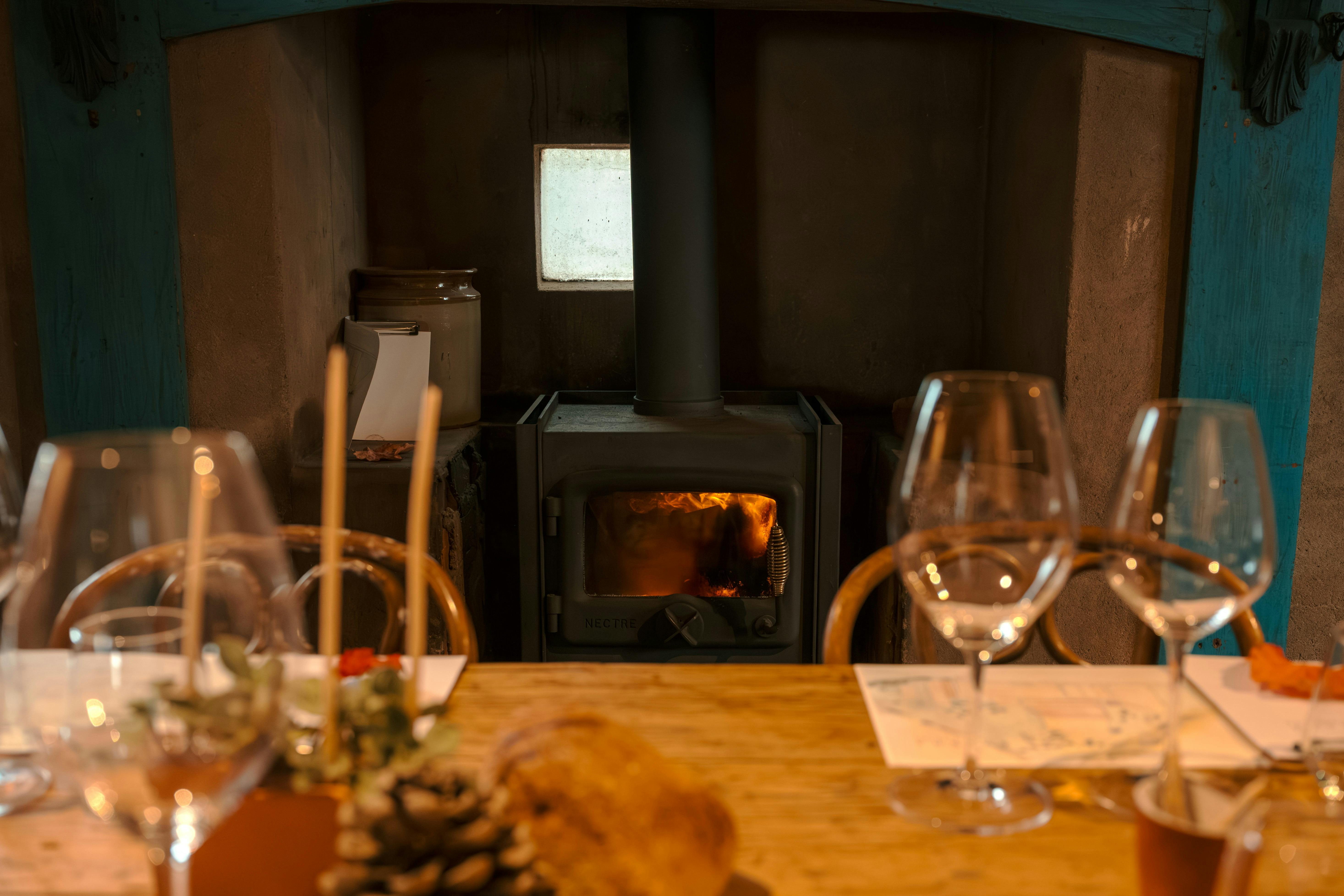 Comfort fire in the Mirus Room for 8