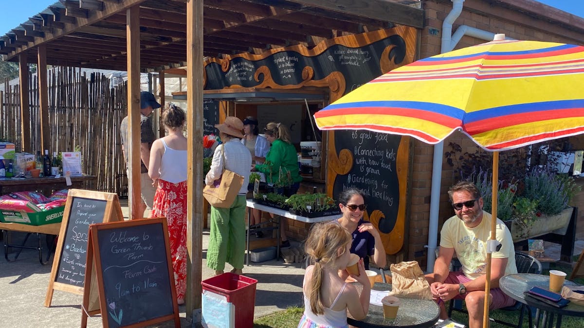 People enjoying the Farm Gate Markets