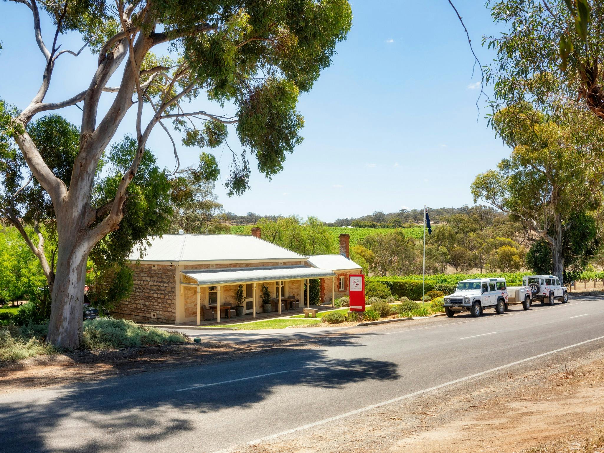 The facade of the Two Hands Cellar Door on Neldner Road