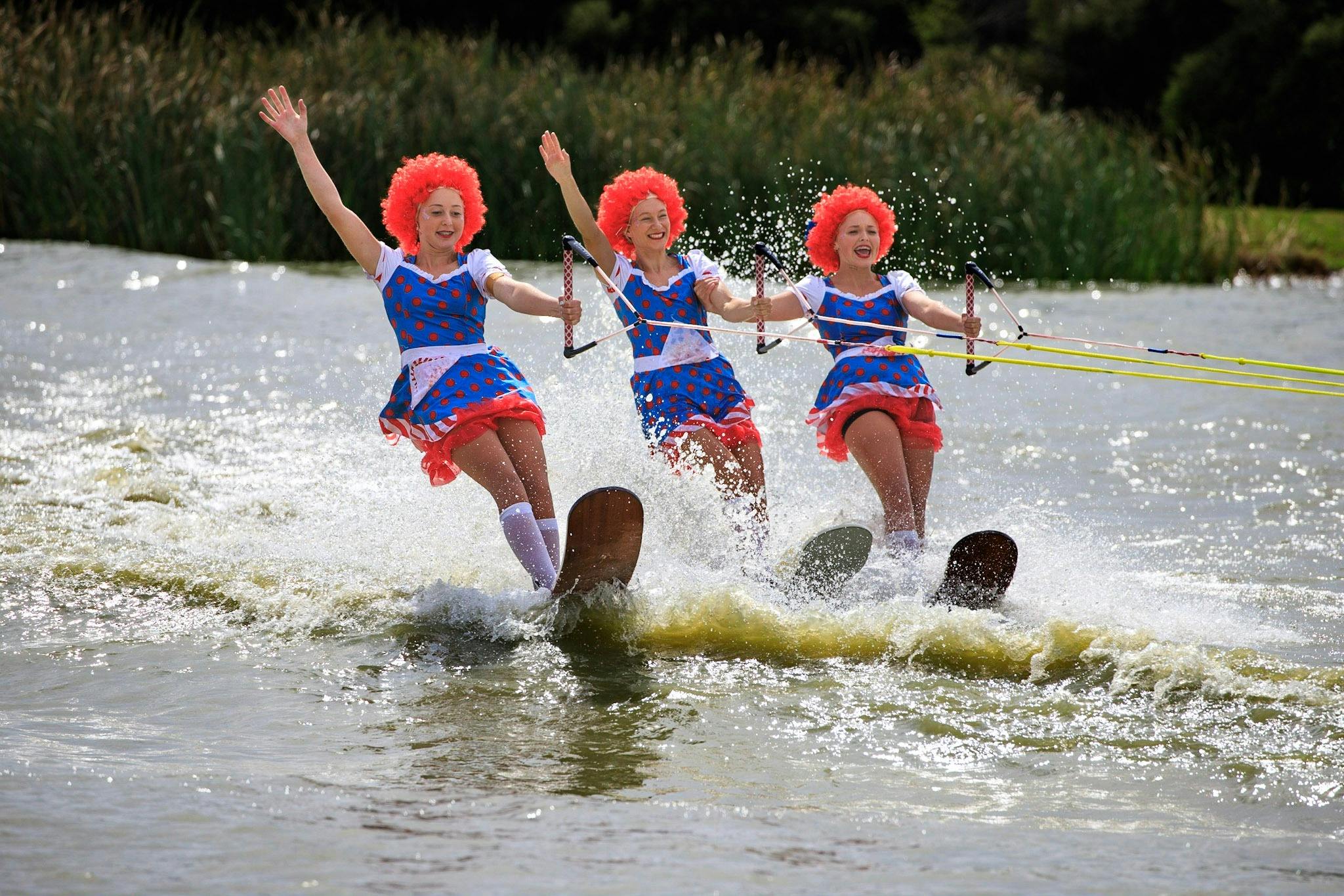 Think theatre on water mixed with spectacular stunts. The most spectacular tricks ever seen on water