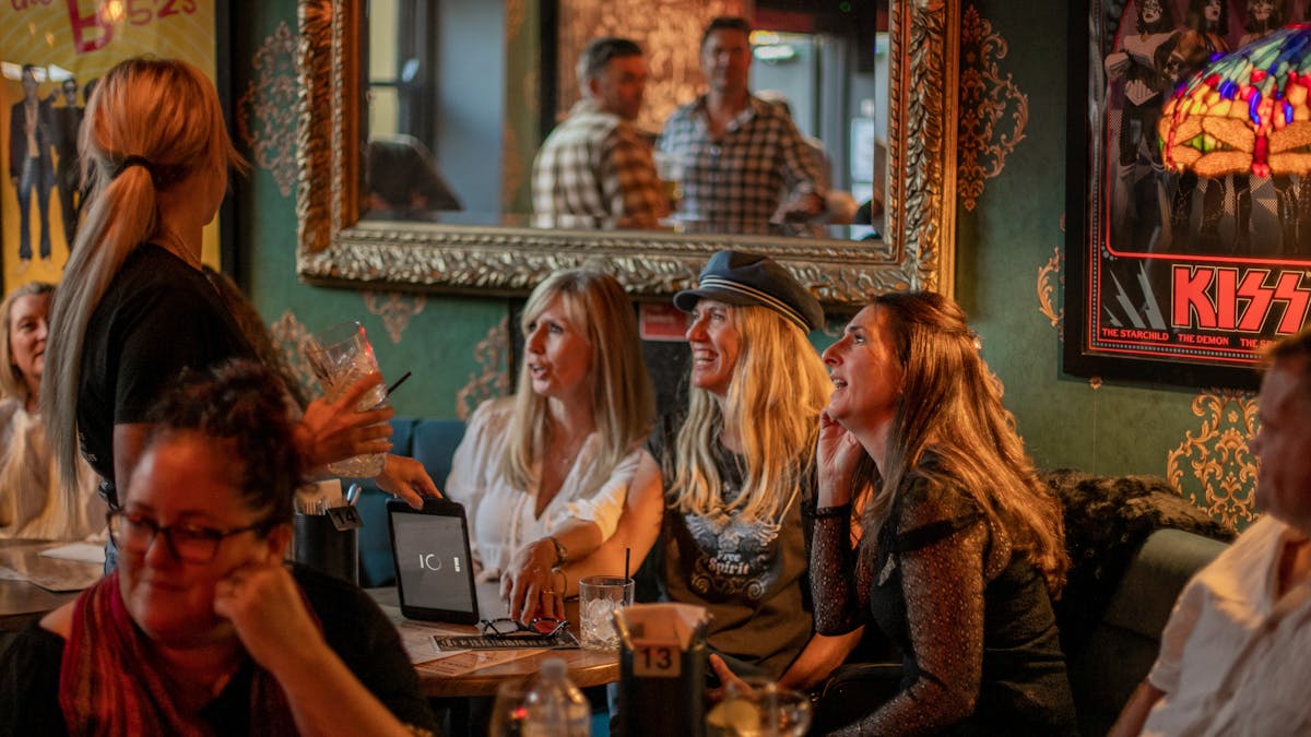Vibrant hangout spot blending friends, music, and fun - the ultimate entertainment lounge!
