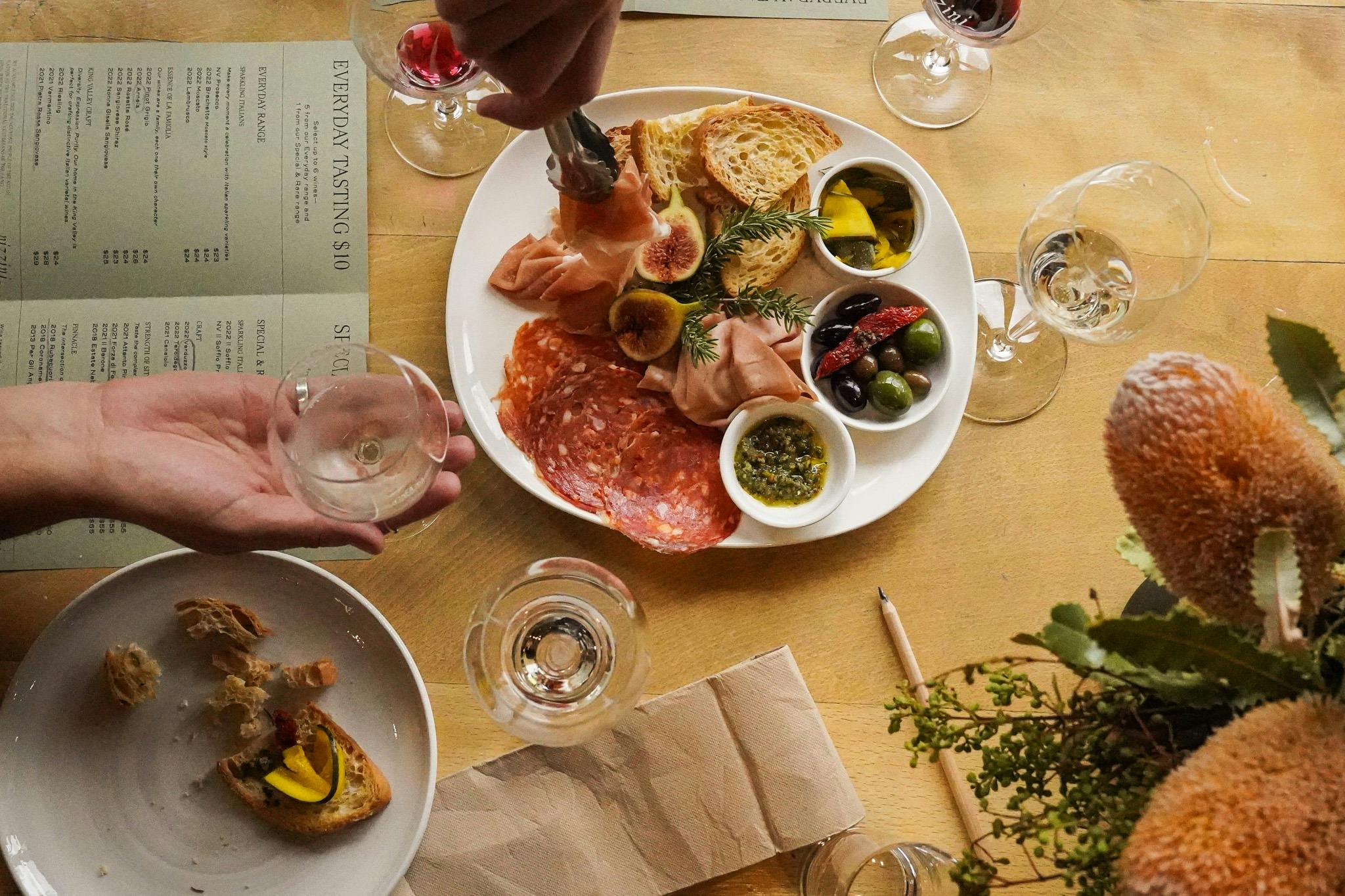 Salumi plate at cellar door