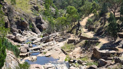 View of the Adelong Falls Gold Mill Ruins