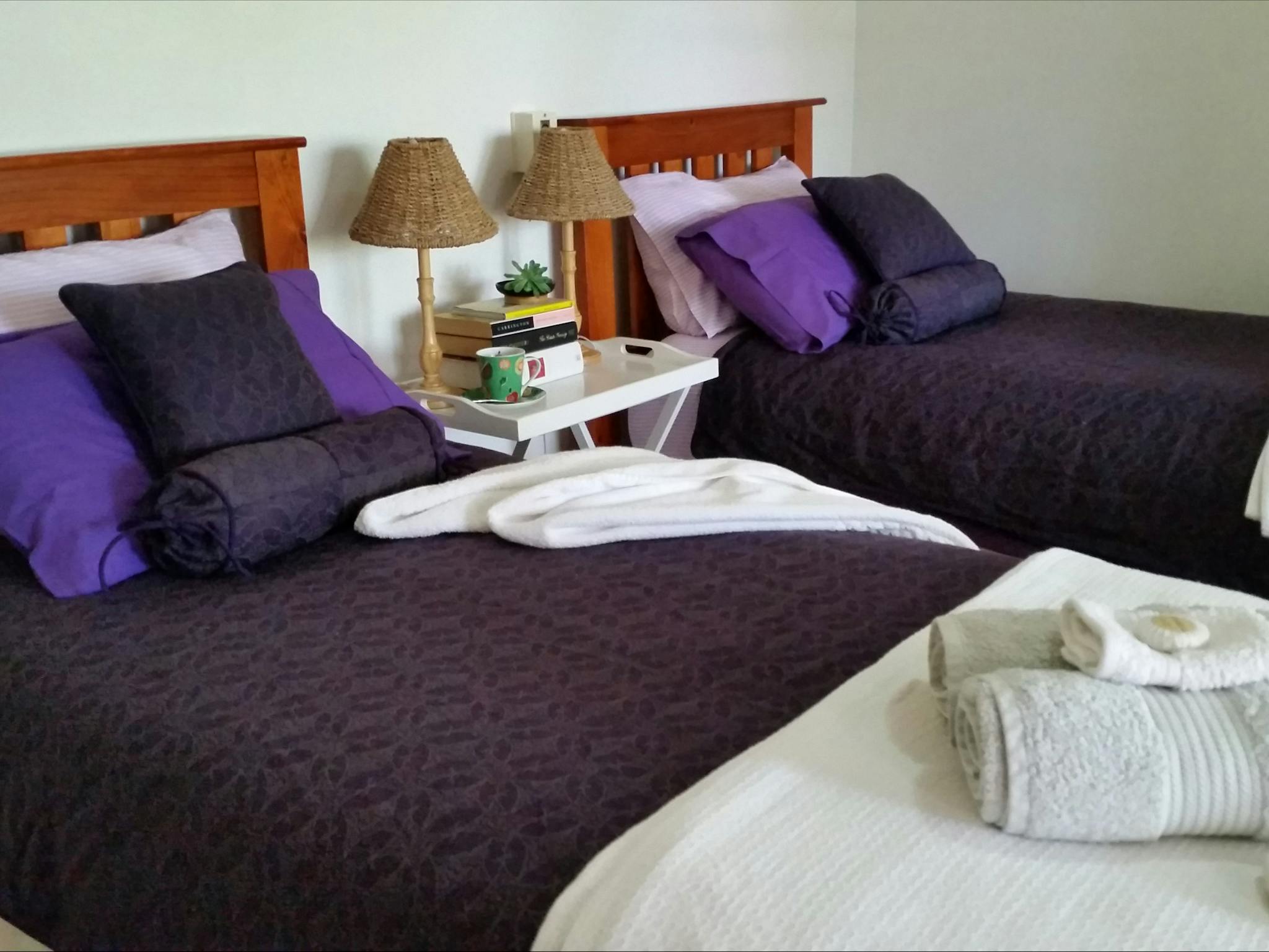 Heavenly single beds in twin share bed room
