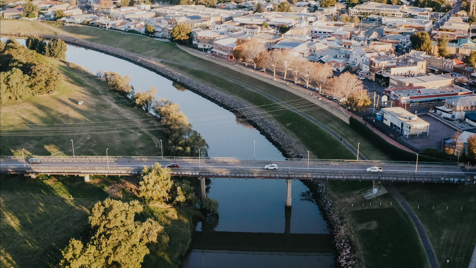 Bridge over The Levee Riverbank