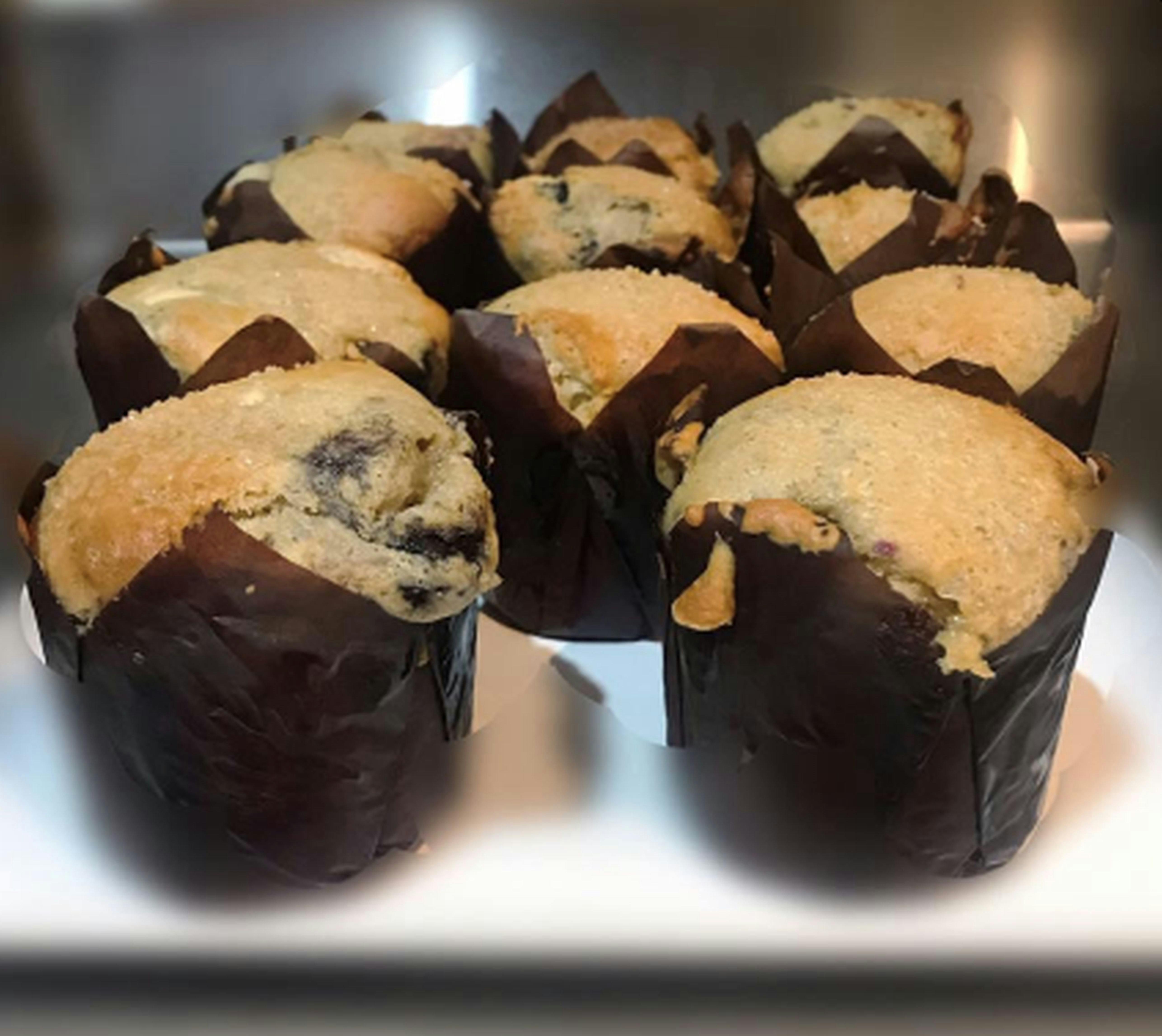 White choc berry muffins.