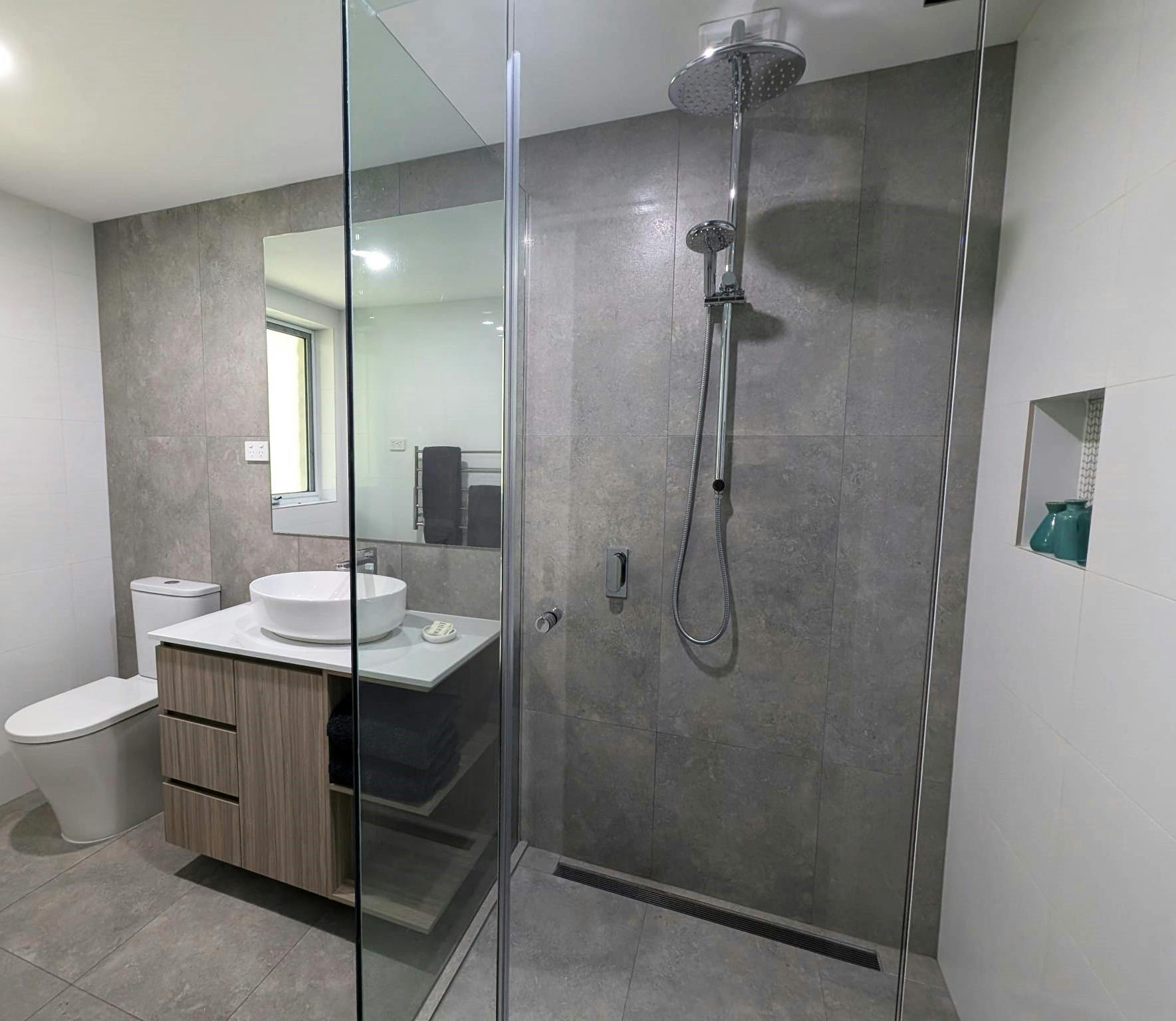 Bathroom with rain shower