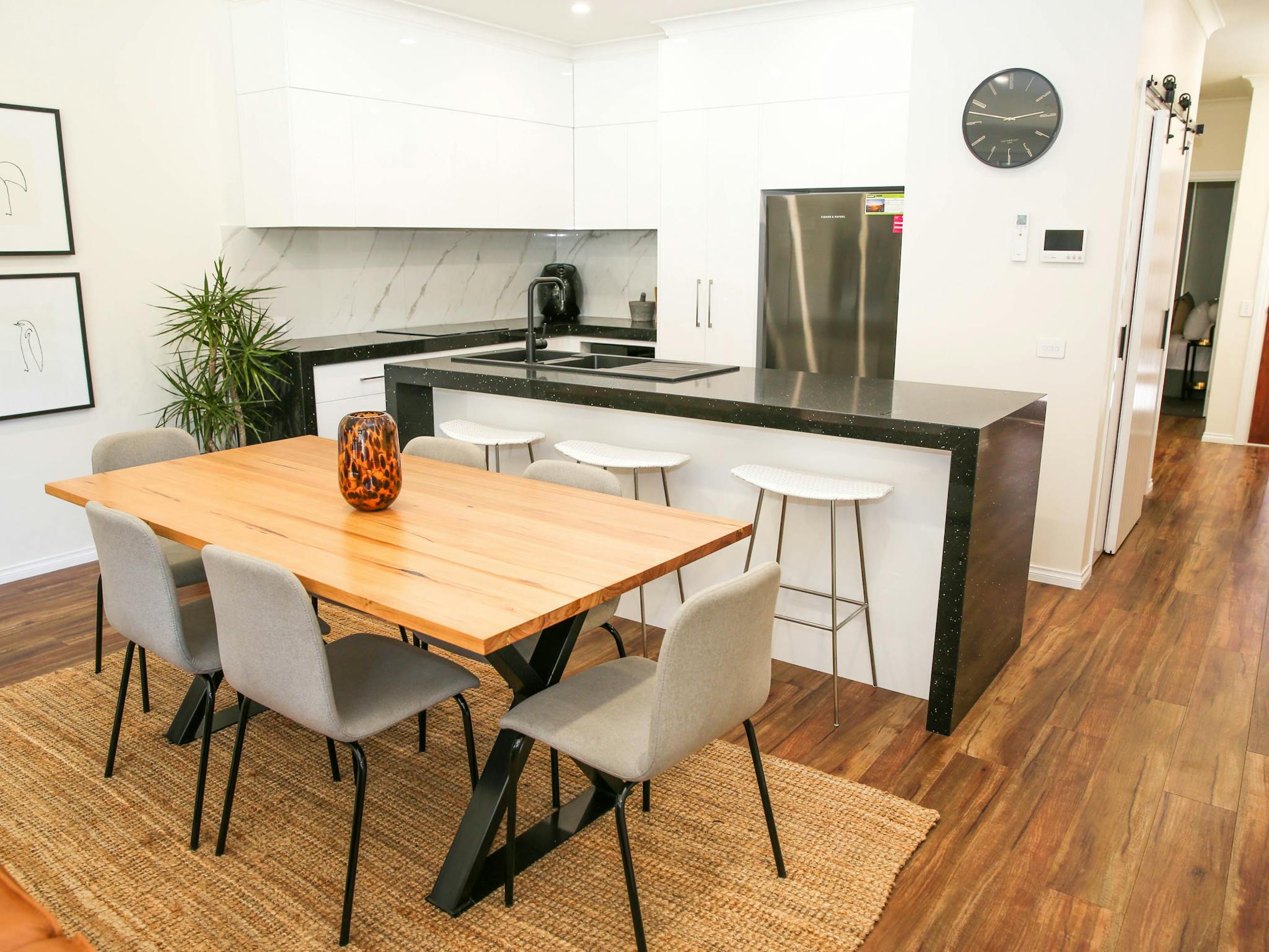 Hidden Gem Kitchen and six-seat dining table