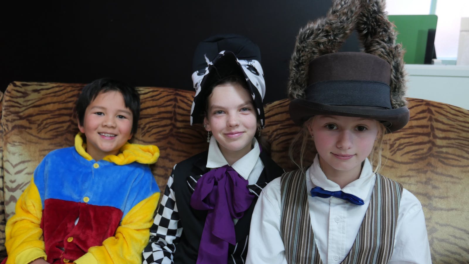 Alice in Wonderland cast waiting for their turn to film