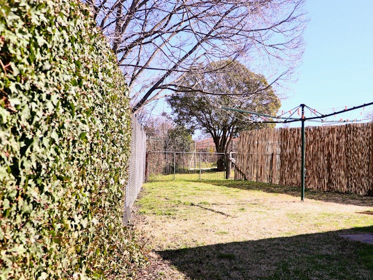 private fenced yard