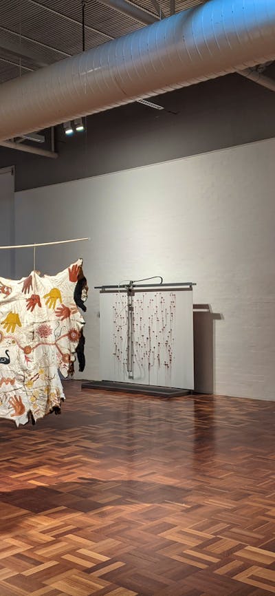 Installation view from Myall Creek and Beyond touring exhibition