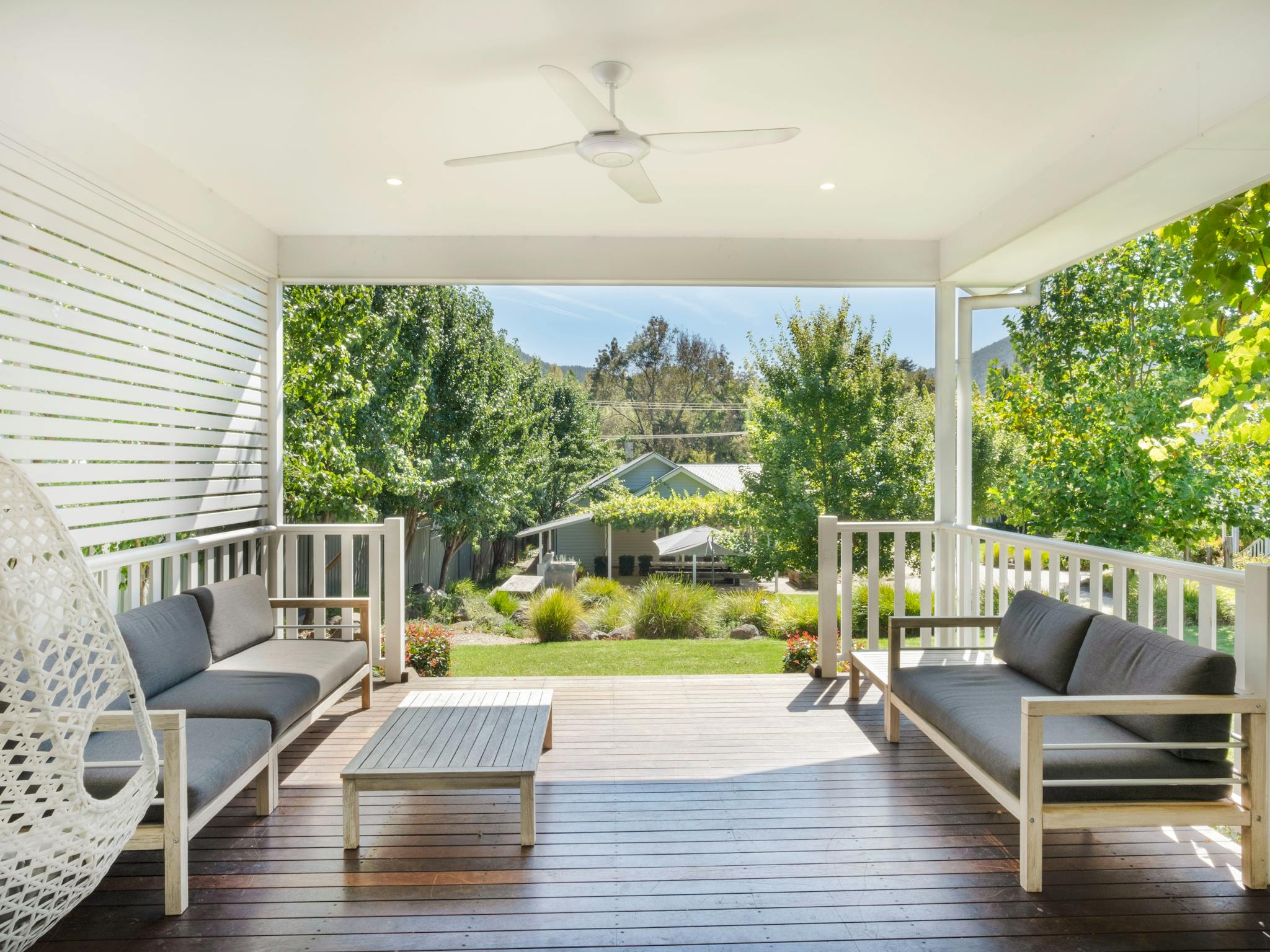 Bask in the sunshine of the Winter home deck