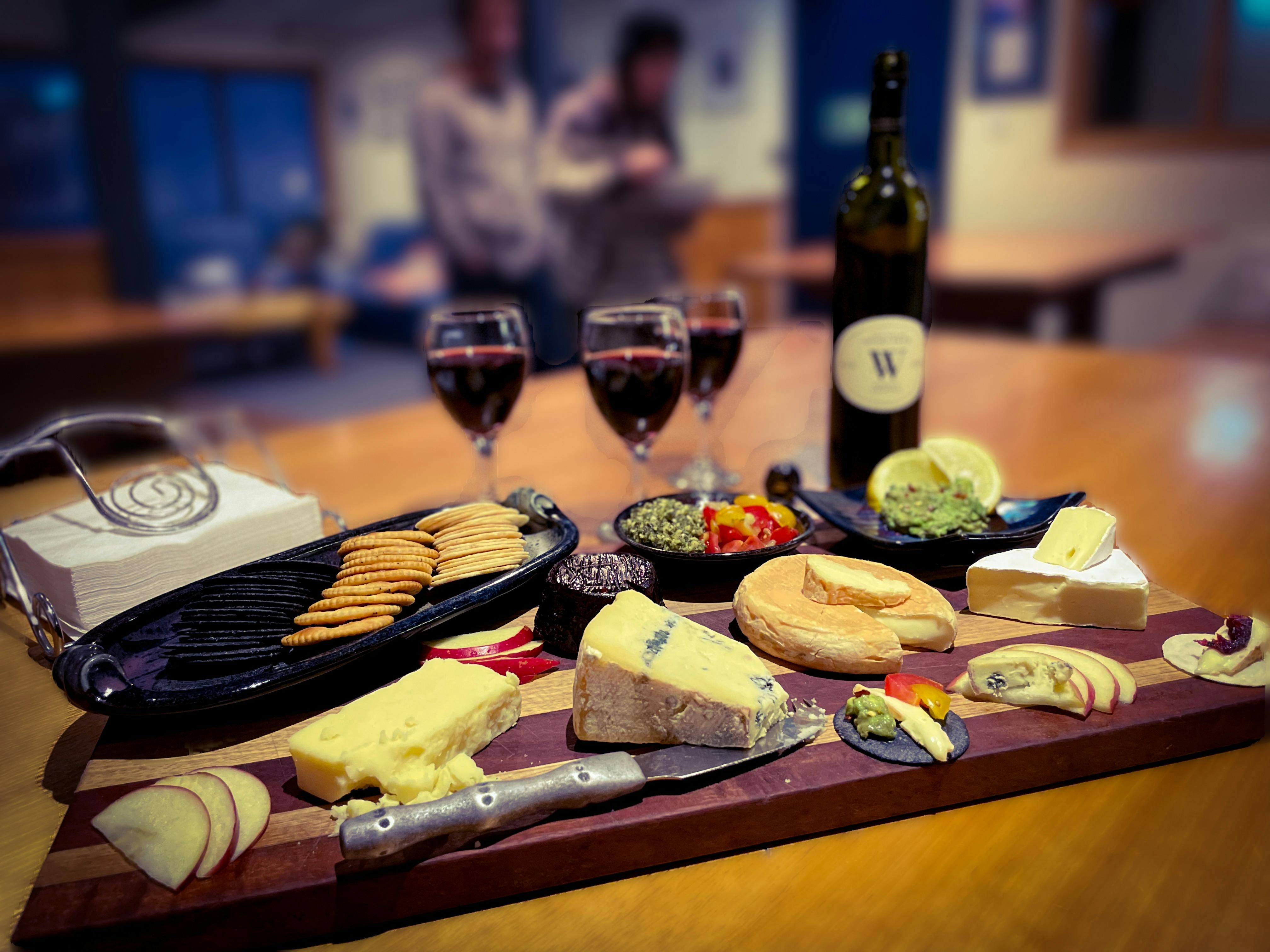 Cheese plate and wine