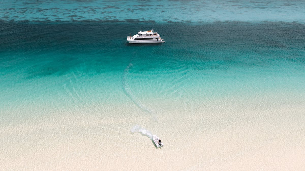 Supercat anchored on Moreton Island