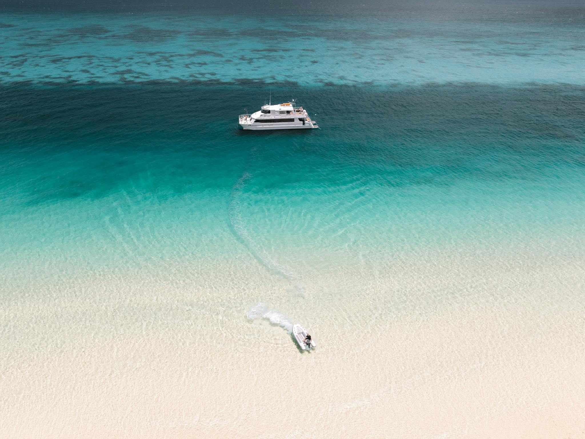 Supercat anchored on Moreton Island