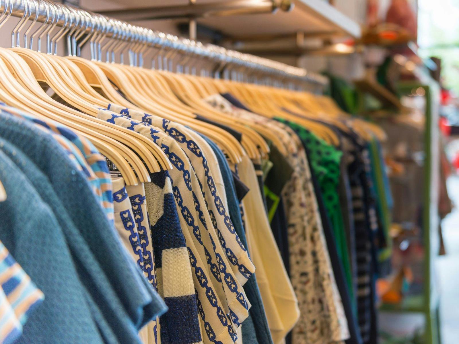 Clothing hanging on a rack