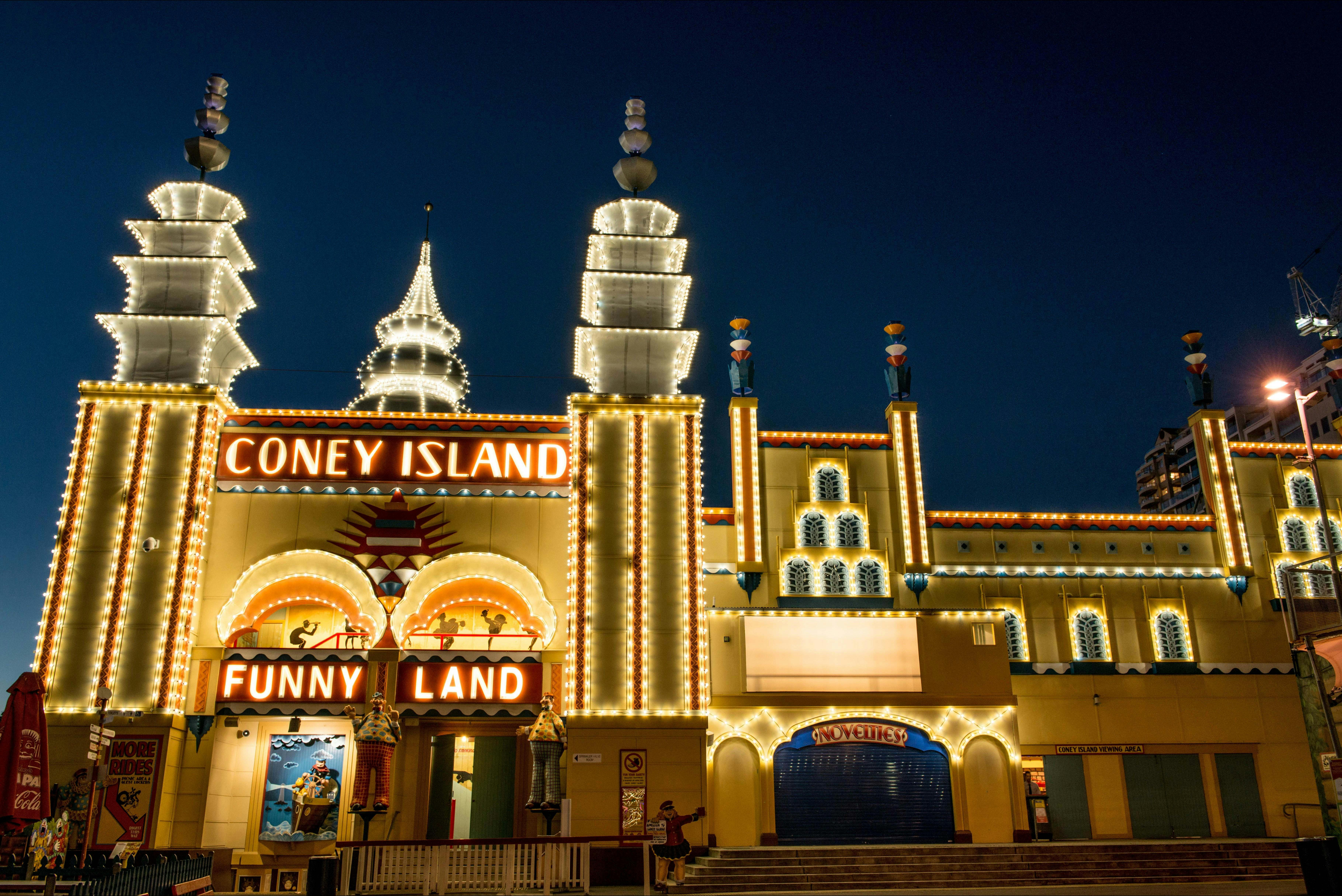 Coney Island at night time