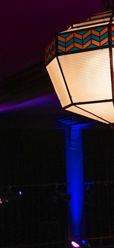 Close up of Art Deco lighting fixtures in Arc Cinema
