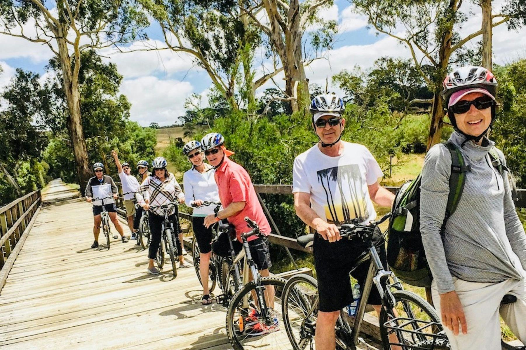 cycling on the warburton rail trail in the yarra valley