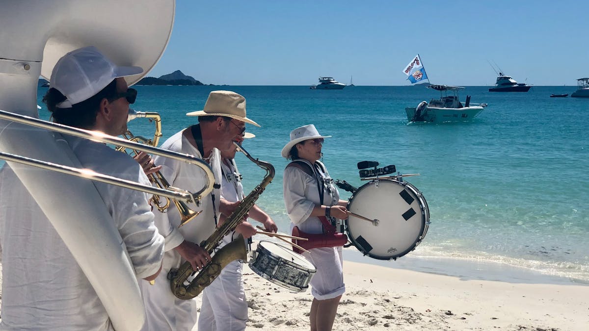 band at Whitehaven Beach